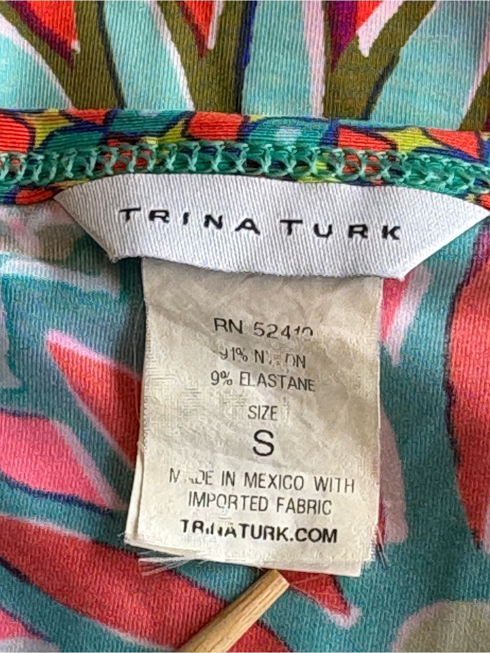 Trina Turk Small Swim Cover Up Tropical Floral Batwing Sleeve Tunic Beach - Picture 14 of 16